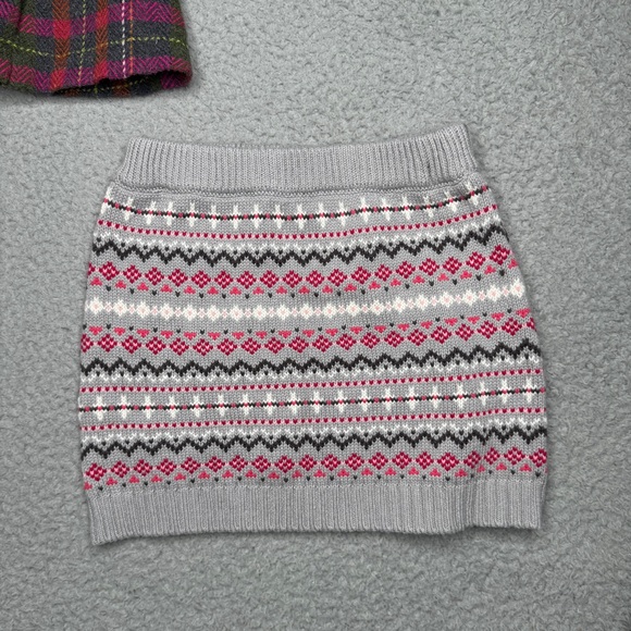 Gymboree Mini Skirt Girls 4 Plaid Gray Pink Wool Blend Skort Bundle - Picture 9 of 10